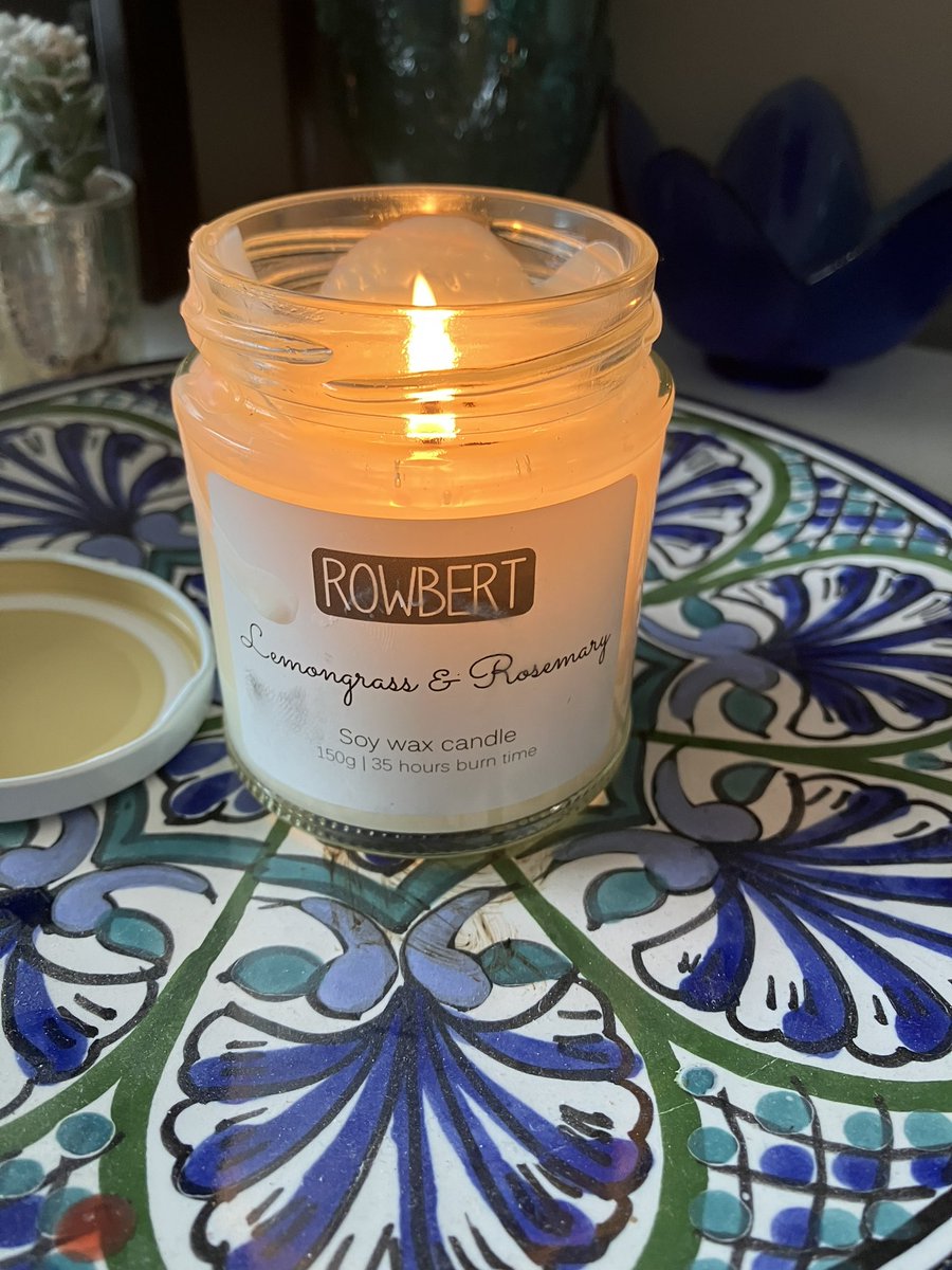 Lukeknibbs1's tweet photo. Go online and check out the wonderful candles by ROWBERT this one is lemongrass &amp; rosemary https://t.co/A2BuxO4XTt