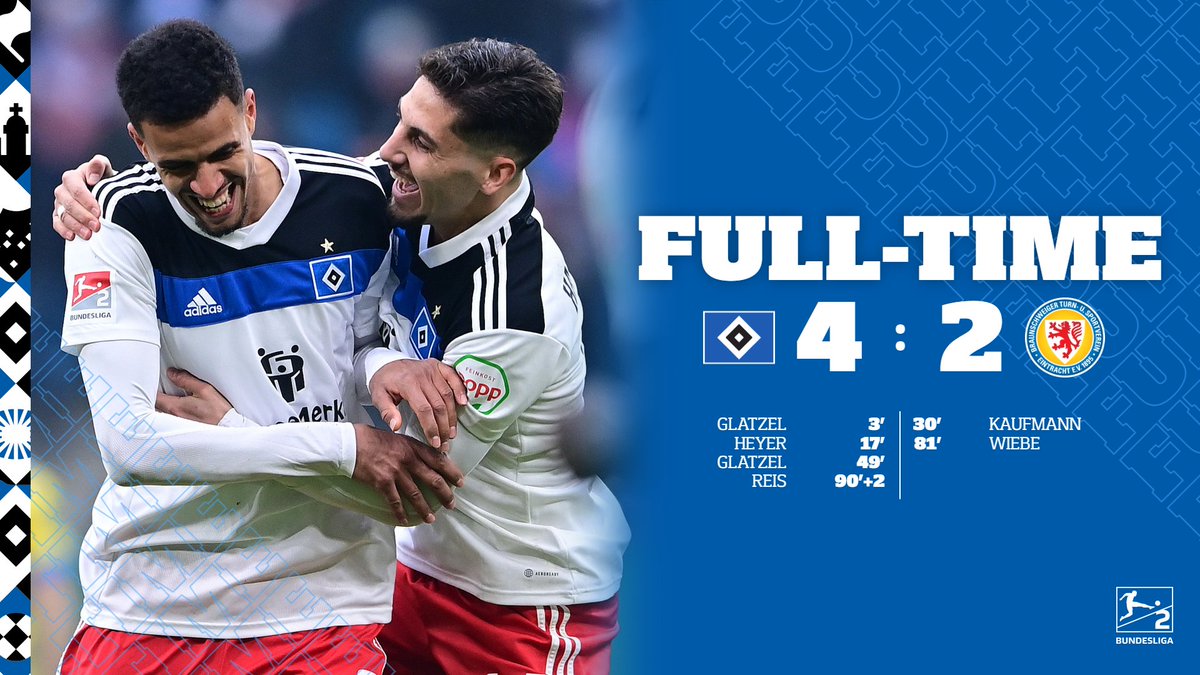 𝗙𝘂𝗹𝗹 𝗧𝗶𝗺𝗲 | #HSVEBS

First win of 2023! 🔷👊

🔷4-2🟡| #nurderHSV