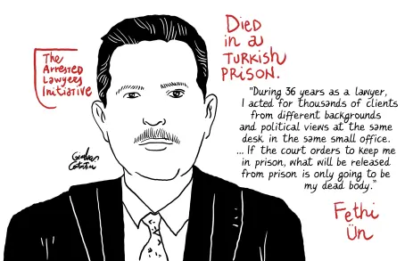 ArrestedLawyers's tweet photo. Dear @channeldraw drew for the memory of 3 colleagues who died in Turkish prisons after being detained unlawfully. https://t.co/fgBMDwCNmt