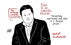 ArrestedLawyers's tweet photo. Dear @channeldraw drew for the memory of 3 colleagues who died in Turkish prisons after being detained unlawfully. https://t.co/fgBMDwCNmt
