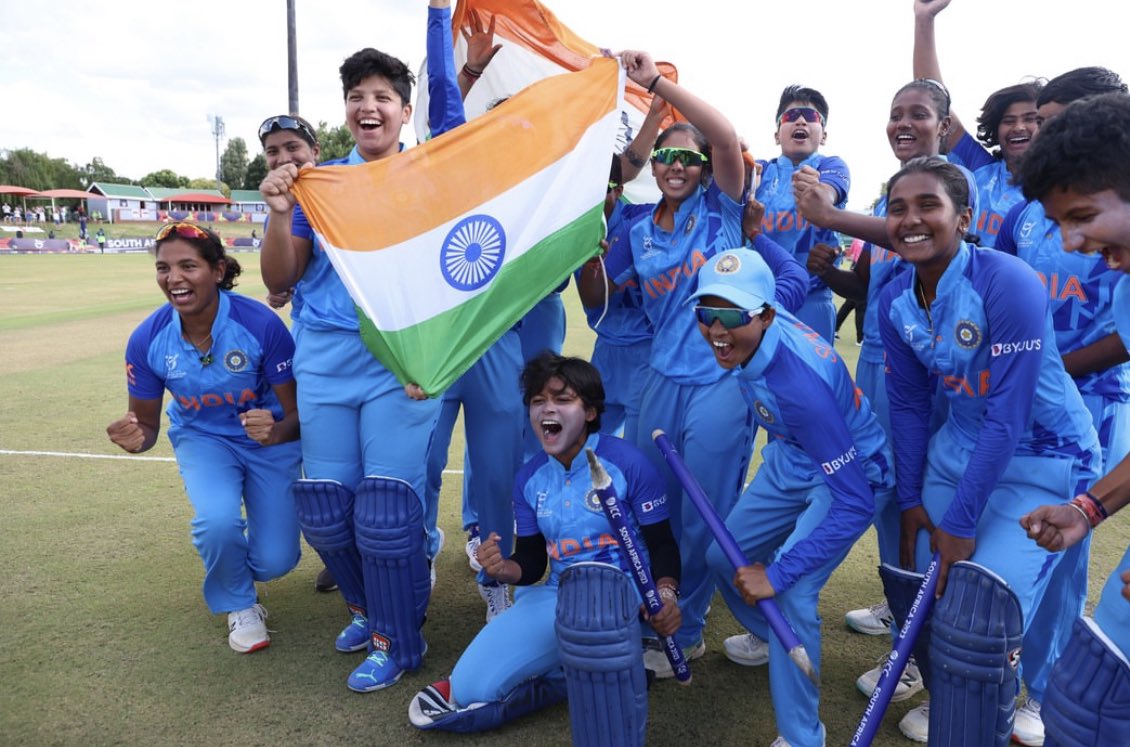 mahiikp28's tweet photo. History!! A big congratulations to the India Under19 Women team on winning the inaugural t20 world cup. You made us proud! 👏����🇮🇳🏆 @BCCI @BCCIWomen 

CHAMPIONS OF THE WORLD!  

#U19T20WorldCup #IndianCricketTeam https://t.co/VTMPkkPeqM
