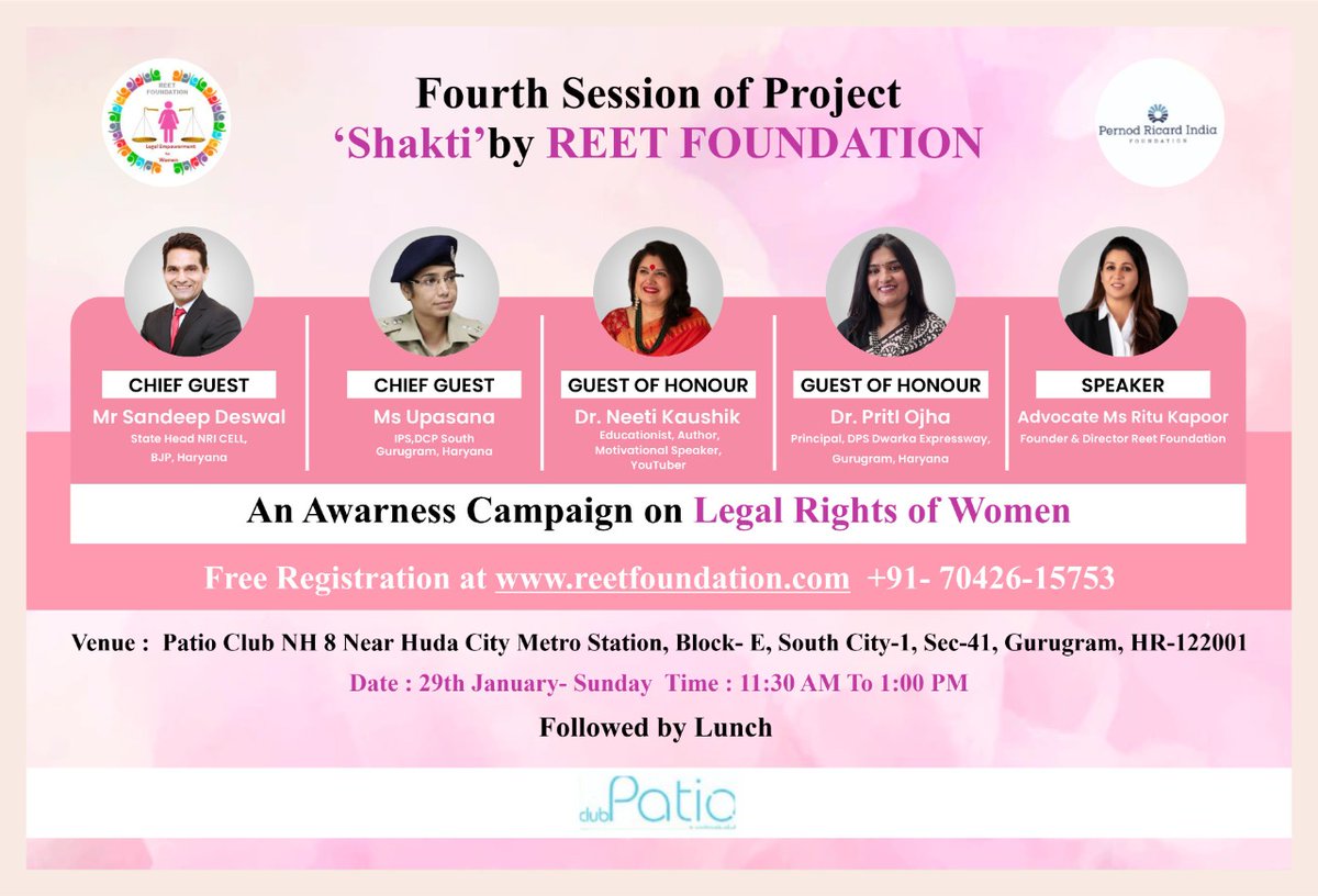 #Legal #rights for #women #Awareness is essential. Sharing my views with the audience registered under REET Foundation was to let #Parents  #acknowledge their #responsibilities and #understand each other #responsible to provide a happy #childhood to their #children.