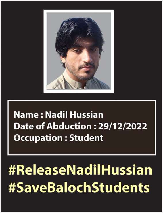 #ReleaseNadilHussian 
#SaveBaloch