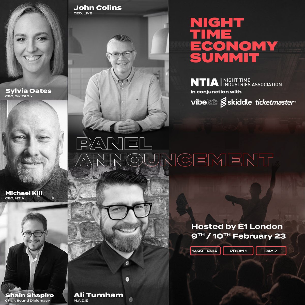 allhandsttpump's tweet photo. The second @wearethentia Night Time Economy Summit in conjunction with Defected Records &amp; #Savenightlife takes place at @E1London on 9th &amp; 10th February. 

 Limited tickets still available 👇

https://t.co/9yugJbhn3M https://t.co/IT838MU6MA
