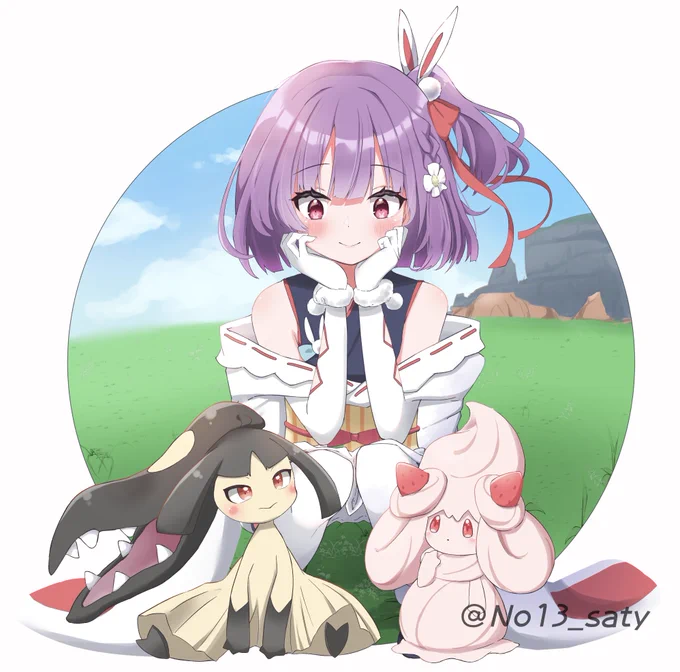 依頼で友人の推し&amp;推しポケモンを描きました!!結構可愛く描けた 