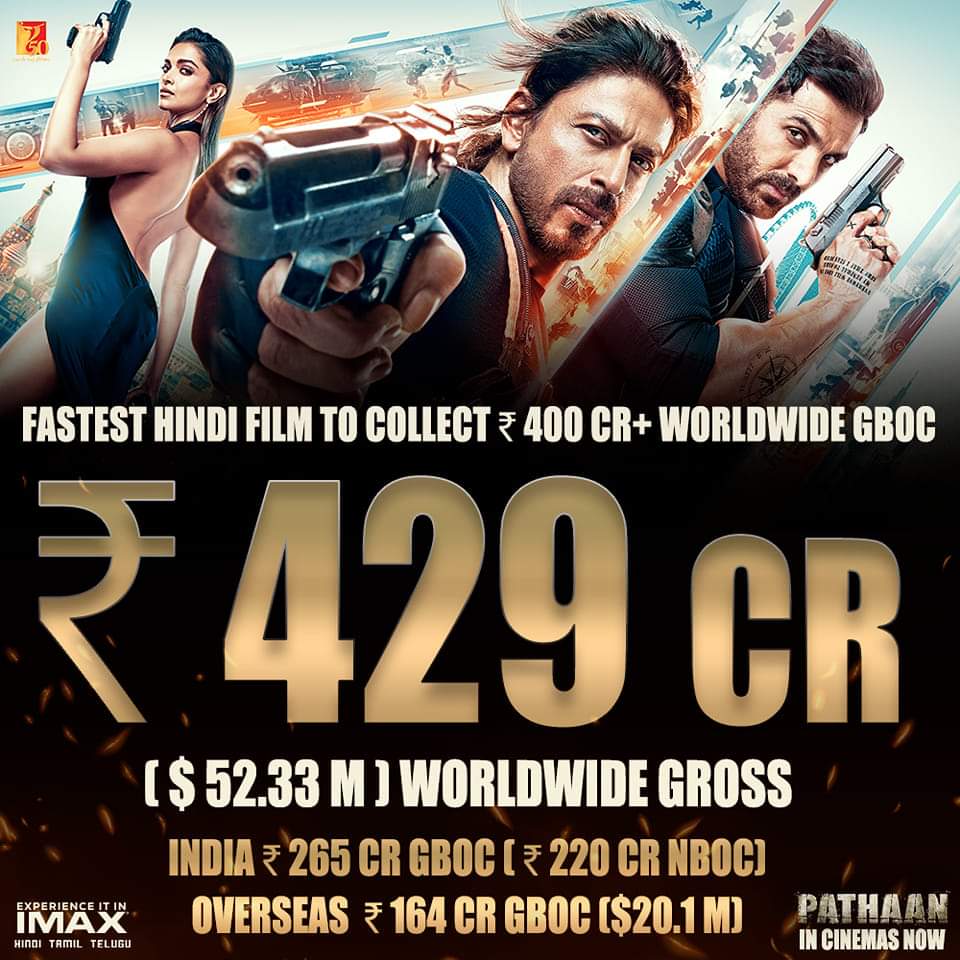 MurtazaCritic's tweet photo. @iamsrk has proven yet again why he is the undisputed King of Bollywood... #Pathaan is smashing all kinds of box-office records, domestically as well as globally... @yrf couldn't really have asked for a better #YRF50... the party is on✌️ https://t.co/ONMjKyiX4D
