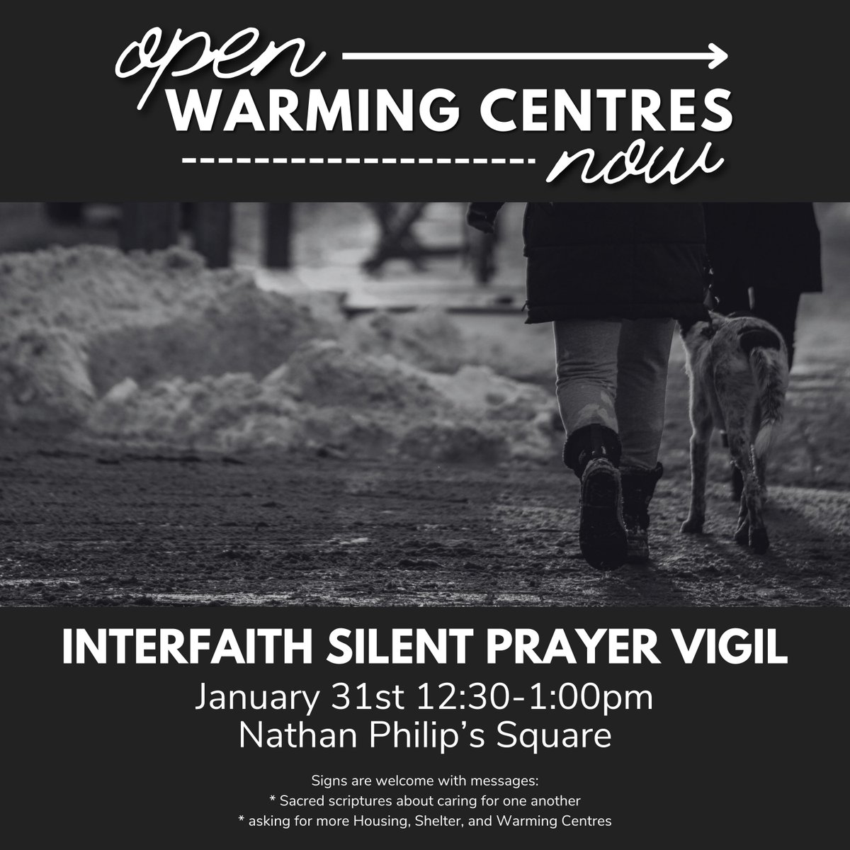 StoneSoupNet's tweet photo. On Friday the City closed the #warmingcentres, sending dozens of people into the snowy freezing streets. This is not compassion.

Keep Warming Centres 24/7 Now!
More Safe Shelters Spaces!
Housing for All!

#PrayersTO #OpenWarmingCentres. #CityofToronto #TOPoli #PrayerisPowerful https://t.co/LGHnwkt2LU