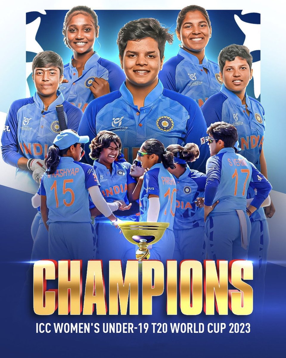 Shankusingha07's tweet photo. History Created! 🇮🇳
India wins the first ever edition of U-19 women's T20 World Cup 🏆 https://t.co/j09rWmDizq