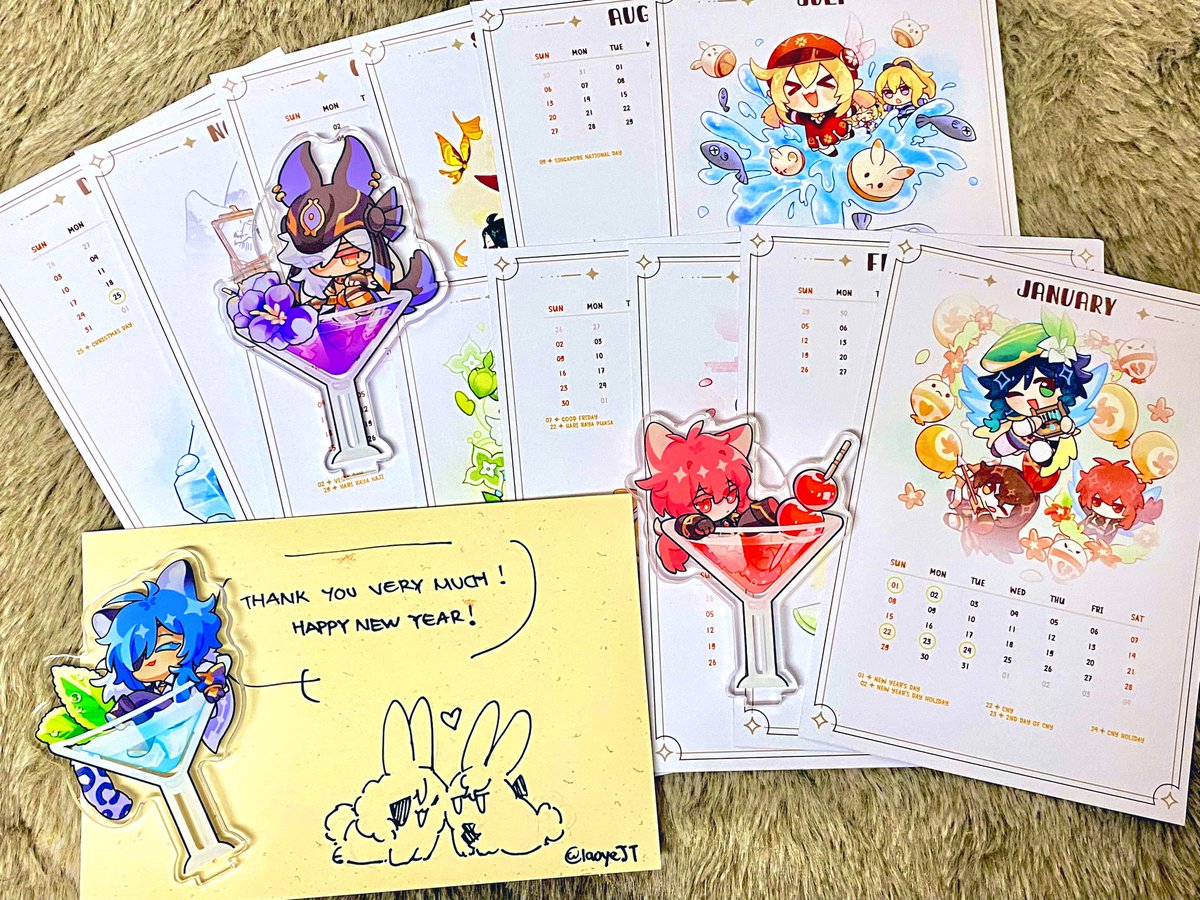 ディルック(原神) ,ガイア(原神) 「I got some really adorable goodies!REALL」|シシロのイラスト