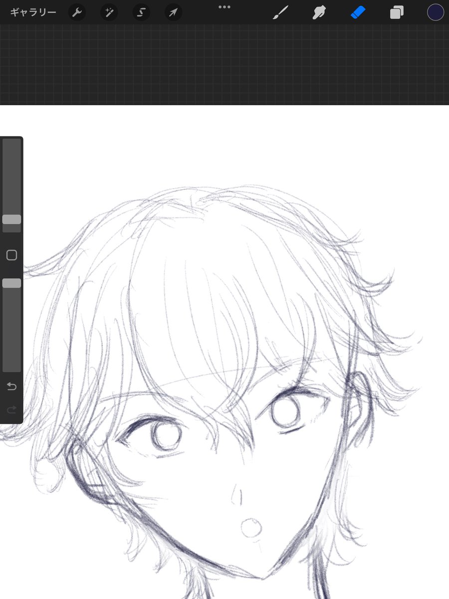 下描きだけならちゃんと描けてそうに見える気がする髪 