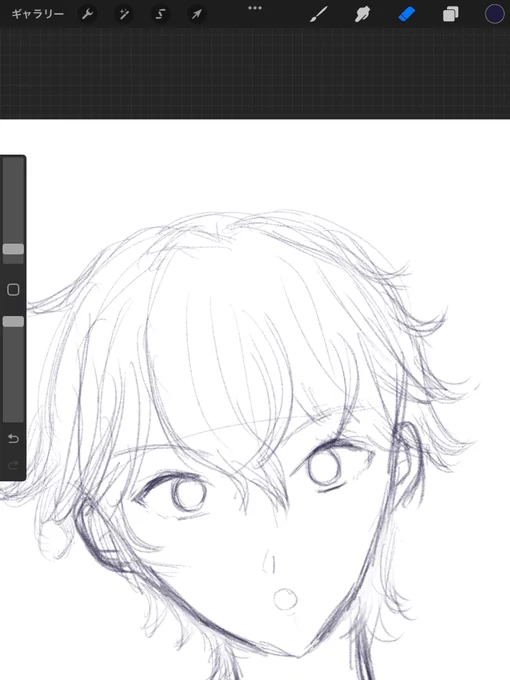 下描きだけならちゃんと描けてそうに見える気がする髪 