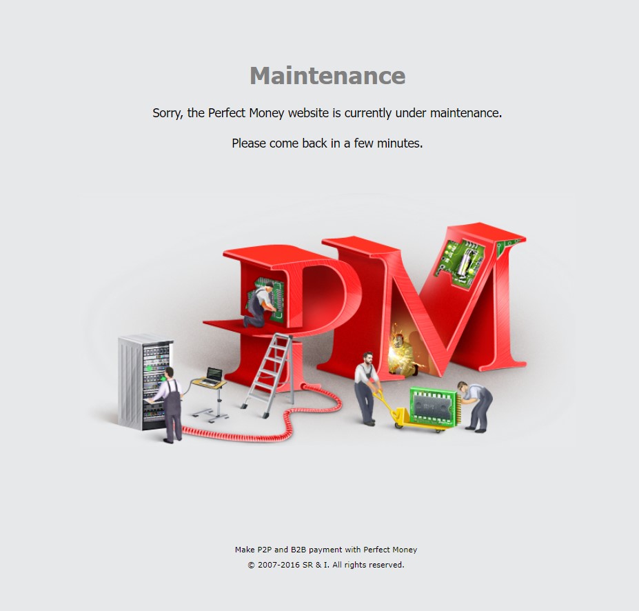 YesChanger's tweet photo. #Perfectmoney website is down more than 10 hours. 
https://t.co/OByABIMEC9 
#Yeschanger #exchanger #PM #Maintenance https://t.co/Q1sV1wNFwi