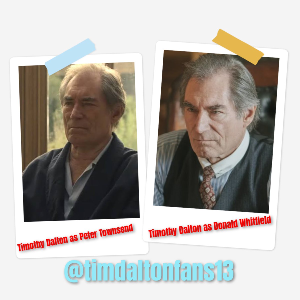 TimDaltonFans13's tweet photo. Characters played by Timothy Dalton recently.
#TimothyDalton #PeterTownsend #DonaldWhitfield #TheCrownNetflix 
#1923ParamountPlus https://t.co/qNXkg7ywzR