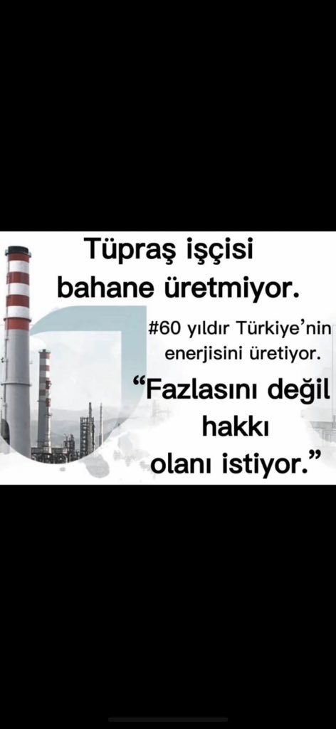 Tüpraş işçisine ses ver 
#TuprasaSesVer