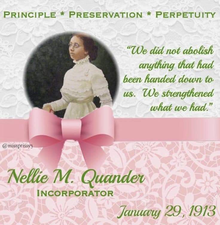 AKAGammaMuOmega's tweet photo. We are forever grateful to our incorporators, led by Nellie M. Quander, for their vision and fortitude. #AKA1908 #AKAGMO1941 #AKAExcellence #ServiceToAllMankind💗💚💕 https://t.co/BZ5VUfpDqe