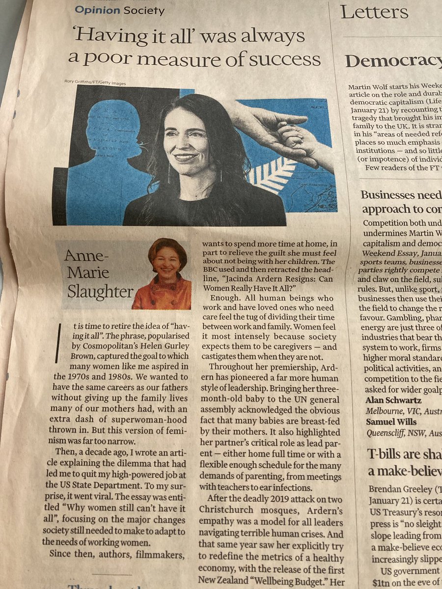 ‘It is long past time to move on to the far more interesting question … how we can make room for care and wellbeing alongside competition and ambition’ Excellent from ⁦<a href="/SlaughterAM/">Anne-Marie Slaughter🇺🇦</a>⁩ ⁦<a href="/FT/">Financial Times</a>⁩