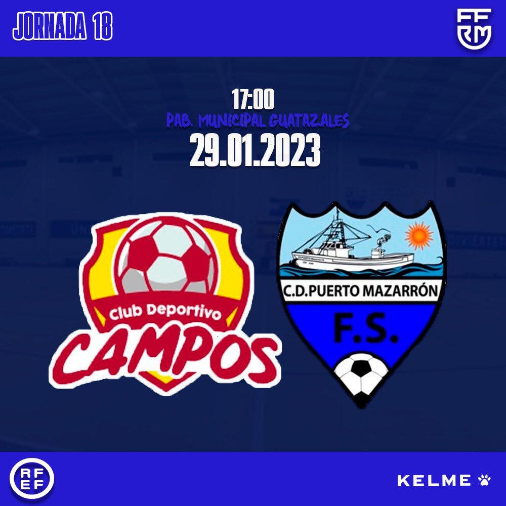 CDPuertoFS's tweet photo. 🙌🏻 Dificil salida a Campos, con varias bajas, para intentar hacer muy buena la victoria del fin de semana anterior.

💙 ¡A por los 3 puntos!

🆚 CD Campos.
📆 Domingo, 29 de Enero.
🕢 17:00
🏟 Pabellón Guatazales.
📌 Campos del Río.

#ElPoderDeLaMarea🌊 https://t.co/oGh9boYgxN