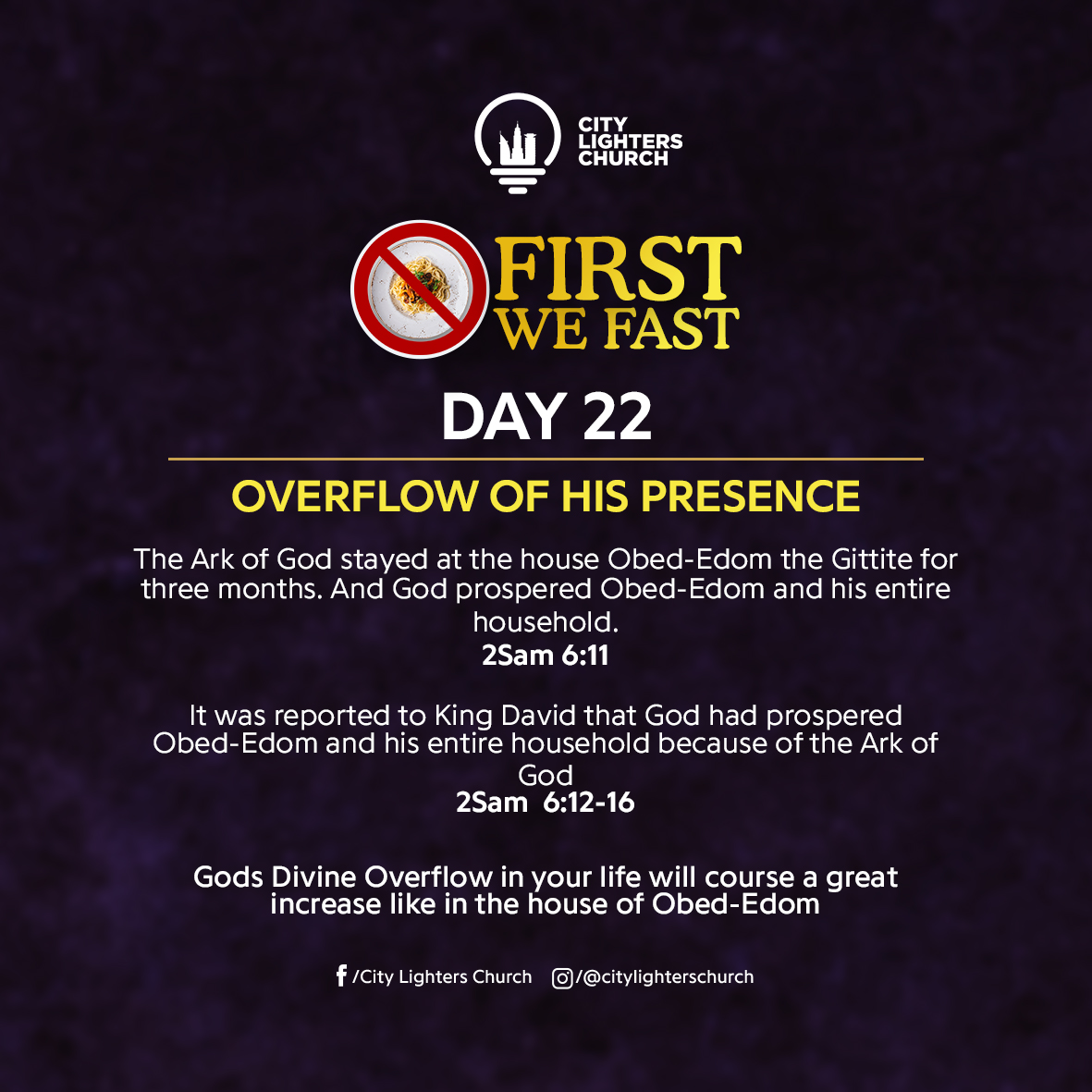 citylightersch's tweet photo. We are in the Final week of Prayer and Fasting!!
God has been so gracious to us 🙏
This week we begin by praying for an overflow of God's Presence in our lives.
#FirstWeFast
#GreatOverflow2023
#CitylightersOnline
#CityLighters https://t.co/AsUsFq7Ne0