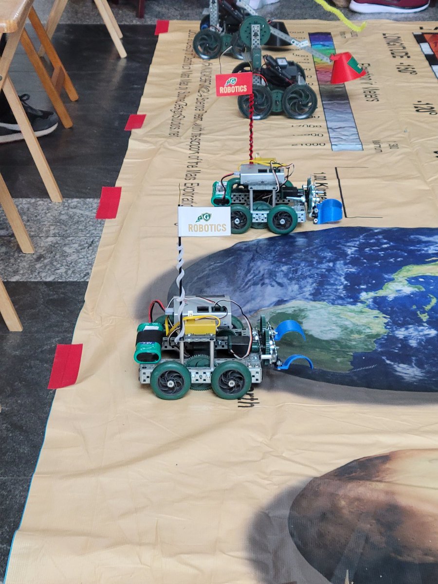 robotics_cghsnc's tweet photo. Our outreach robots showing off some new bling @naturalsciences #astrodays @cghsnc https://t.co/wK8BLeNmOM