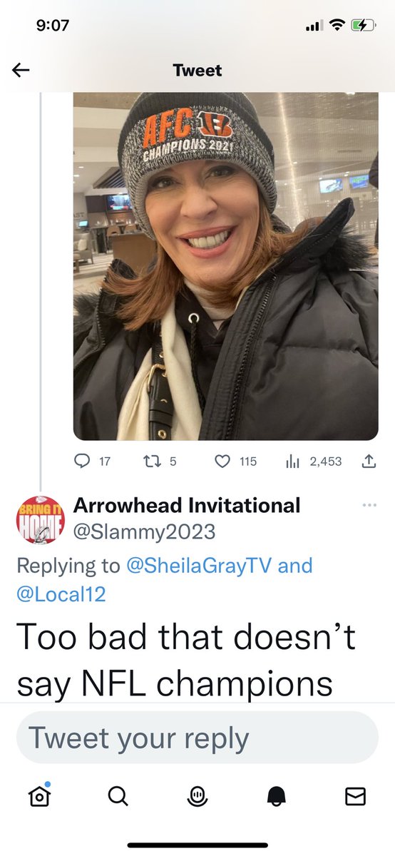 SheilaGrayTV's tweet image. The haters are up early. Must be getting nervous! 🤣 #Bengals #RuleThePlayoffs #RuleTheAFC