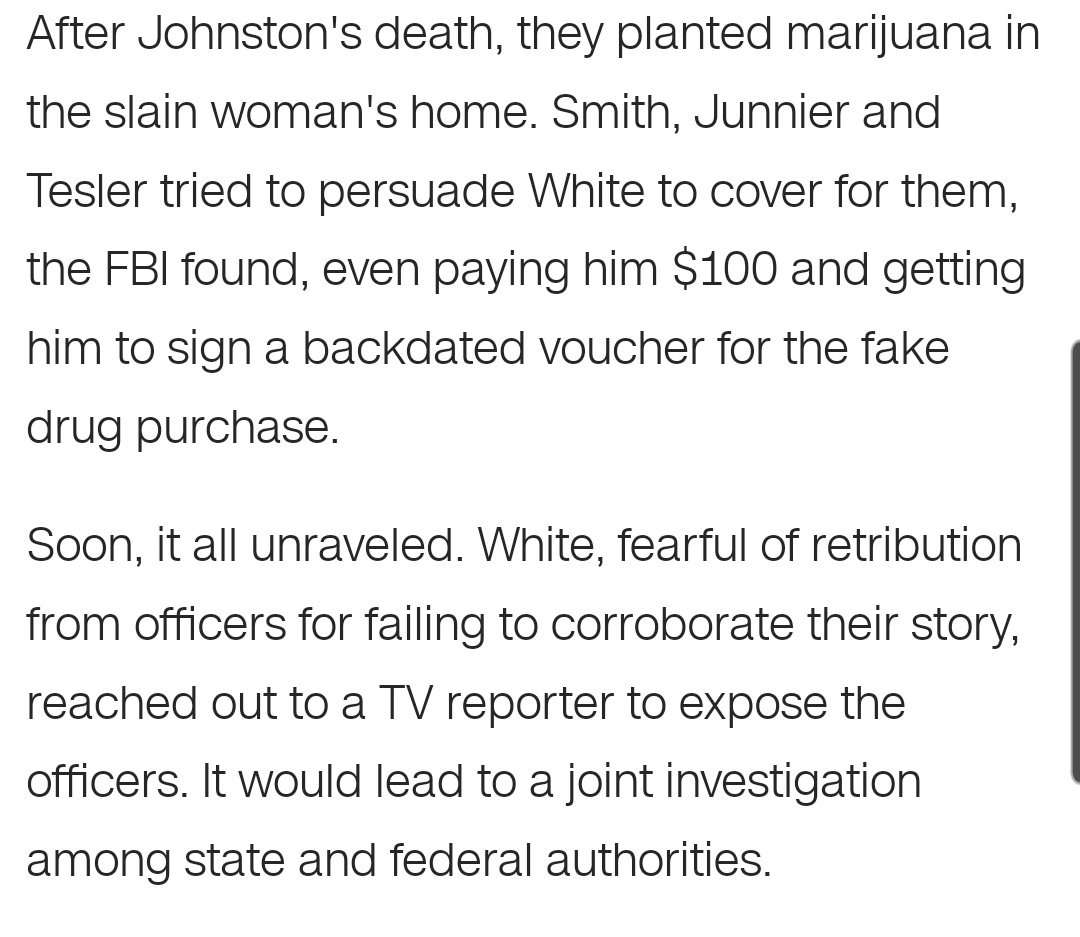 #FUNFACT: Chief Cerelyn Davis was once the head of the REDDOG unit in Atlanta. They were known for harrasing, beating, robbing, and killing Black citizens of Atlanta. Including the murder and planting evidence on 92 year old Kathryn Johnston during a false warrant no knock raid🧵