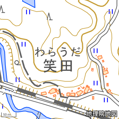 フォロワーさんが2日で4000人ほど増えて18000人を超えました、ありがとうございます。何も宣伝するものがありませんが、これからも地理や地図を一緒に楽しみましょう。地理院地図より笑田(わらうだ)をご覧ください。