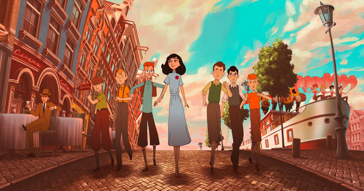 kamfinsa's tweet photo. #WhereIsAnneFrank: Anne's imaginary friend, Kitty, escapes from her diary, struggles to discern Anne's fate. Beautiful animation evokes today's #Amsterdam, and Anne's hopes for the future, but the near-implied equivalence between refugees + Holocaust victims didn't work for me. https://t.co/1qEUXbYV0q
