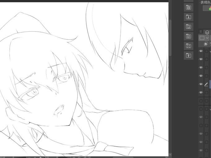 早く線画終わらせたい🤤 