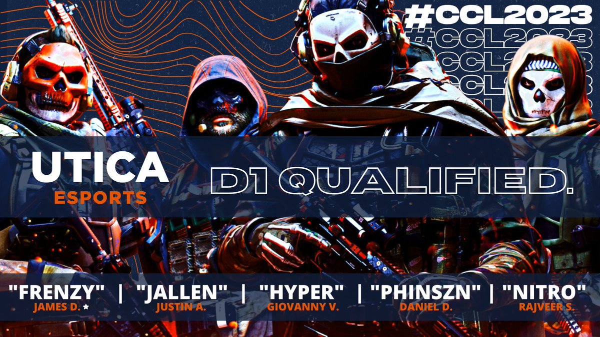UticaEsports's tweet photo. Let's give one more shoutout to one of the most dominate teams in the @CollegeCoD qualifier last night. 🔥#uticaesports
 
Let's not forget about Raj for stepping in as a sub and showing we are ready for anything.🐐

Good luck to everyone on day 2

@OTFrenzy @SolarHyper_ @Phinszn https://t.co/rgt54ROdPa