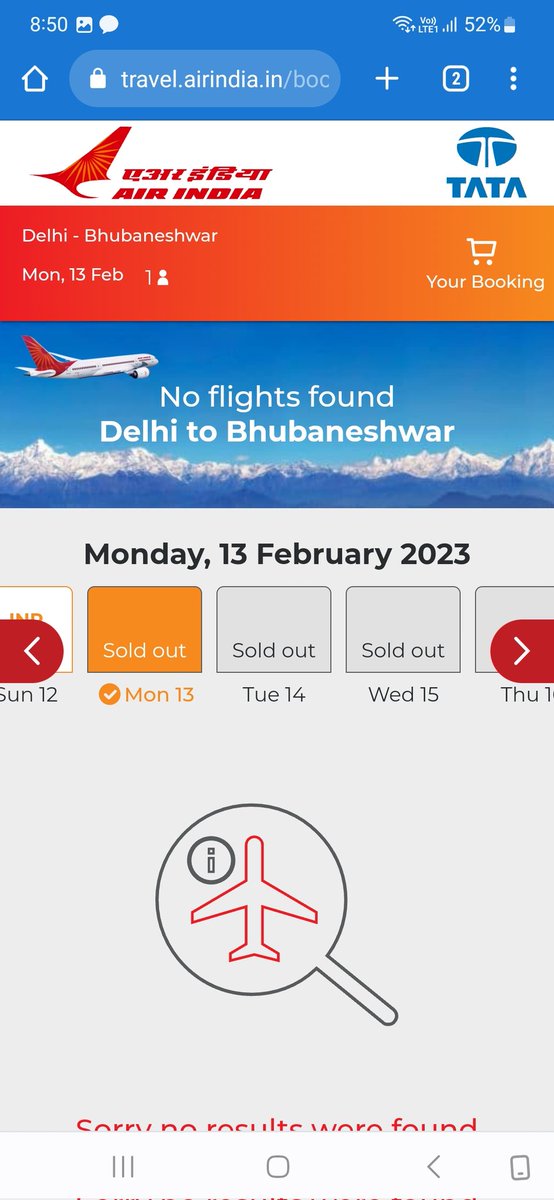 vivekvarat's tweet photo. @airindiain Why there are no flights after 12th Feb 2023? https://t.co/xhWyyXcySC