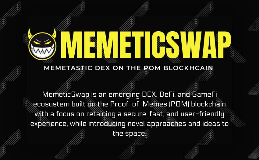 🤯 DID YOU KNOW before our official #PomSwap DEX, <a href="/MemeticSwap/">MemeticSwap</a> released one of the first DEXs on #Pomchain?

🤠 Great to see Wild West projects release utilities to help stabilize the chain! Memetic just keeps going!

⚠️ Wild West projects aren’t officially endorsed by $POM. DYOR