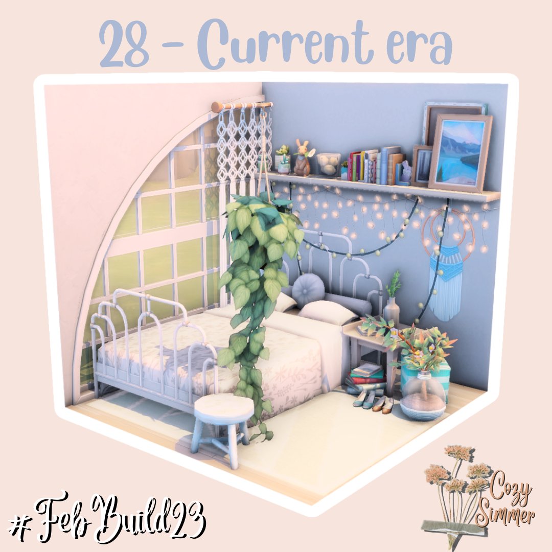 Cozy_Simmer's tweet photo. 🌱28 - Current era🌱
So, instead of my favorite era, I went for the current era. I don't know, I can't really decide on a favorite one, so I made it easy for myself and just recreated my current room (kind of)✨💕
@TheSims #ShowUsYourBuilds #FebBuild23 https://t.co/bCYb0UCFJ7