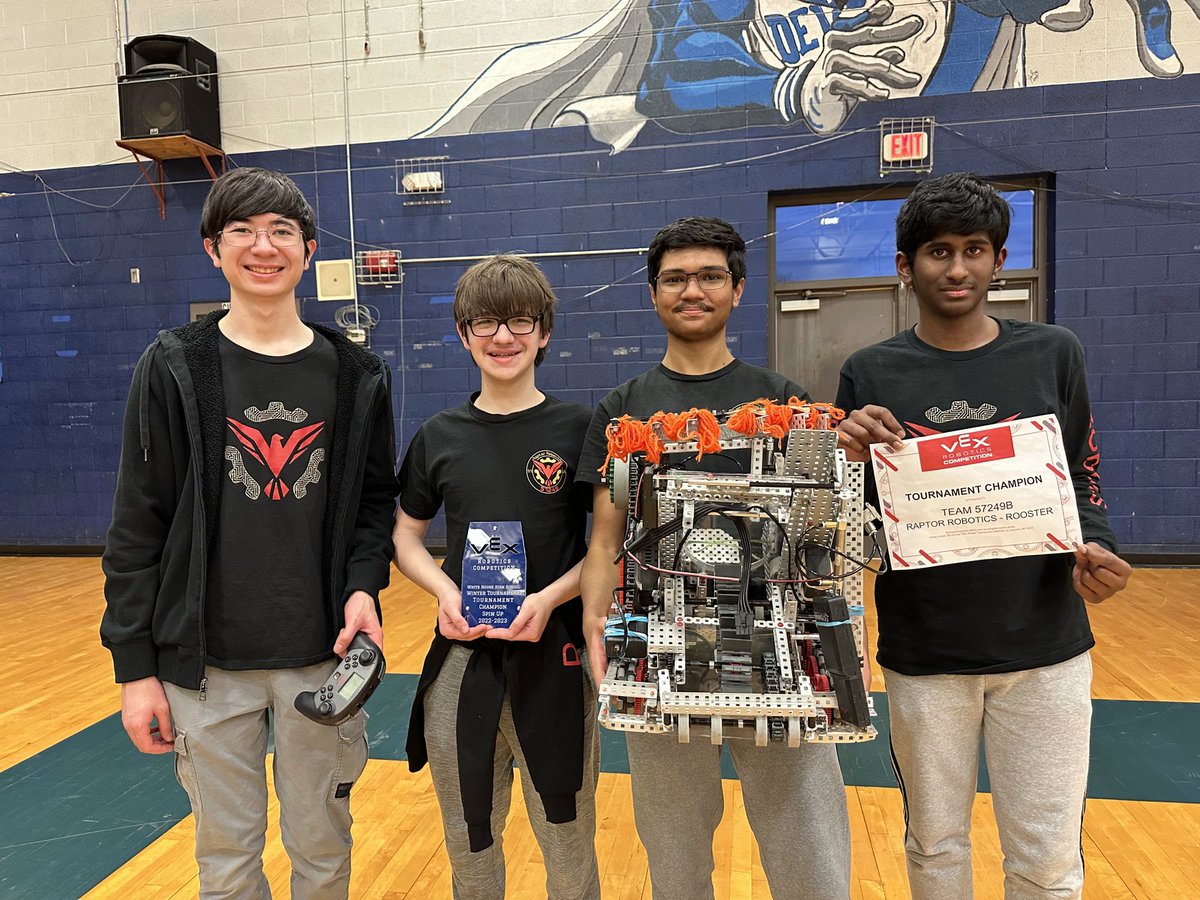 RHS Raptor Robotics (@raptor_robotics) on Twitter photo Congrats Team 57249B John Mason, Sesha Saravanan, Minjae Bae, Aathi Madhanagopal, & Lukas Raischel for your Tournament Championship Win Jan. 28th <a href="/VEXRobotics/">VEX Robotics</a> White House 7th Annual Event! Congrats Team 57249B John Mason, Sesha Saravanan, Minjae Bae, Aathi Madhanagopal, & Lukas Raischel for your Tournament Championship Win Jan. 28th <a href="/VEXRobotics/">VEX Robotics</a> White House 7th Annual Event!