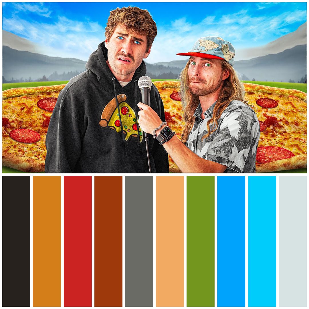 ThumbnailColors's tweet image. "Airrack and I Made the World's Largest Pizza Song!" (2023)

⤷ Channel: @ryanbellflows 
⤷ Designer: @DillToma 
⤷ Dominant colors: Orange/Blue

#ThumbnailColors #Airrack