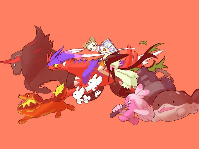 ポケモンクリア記念!今作はレベルが上がりすぎちゃうので、途中から旅パ2つ目も作ったよ〜 