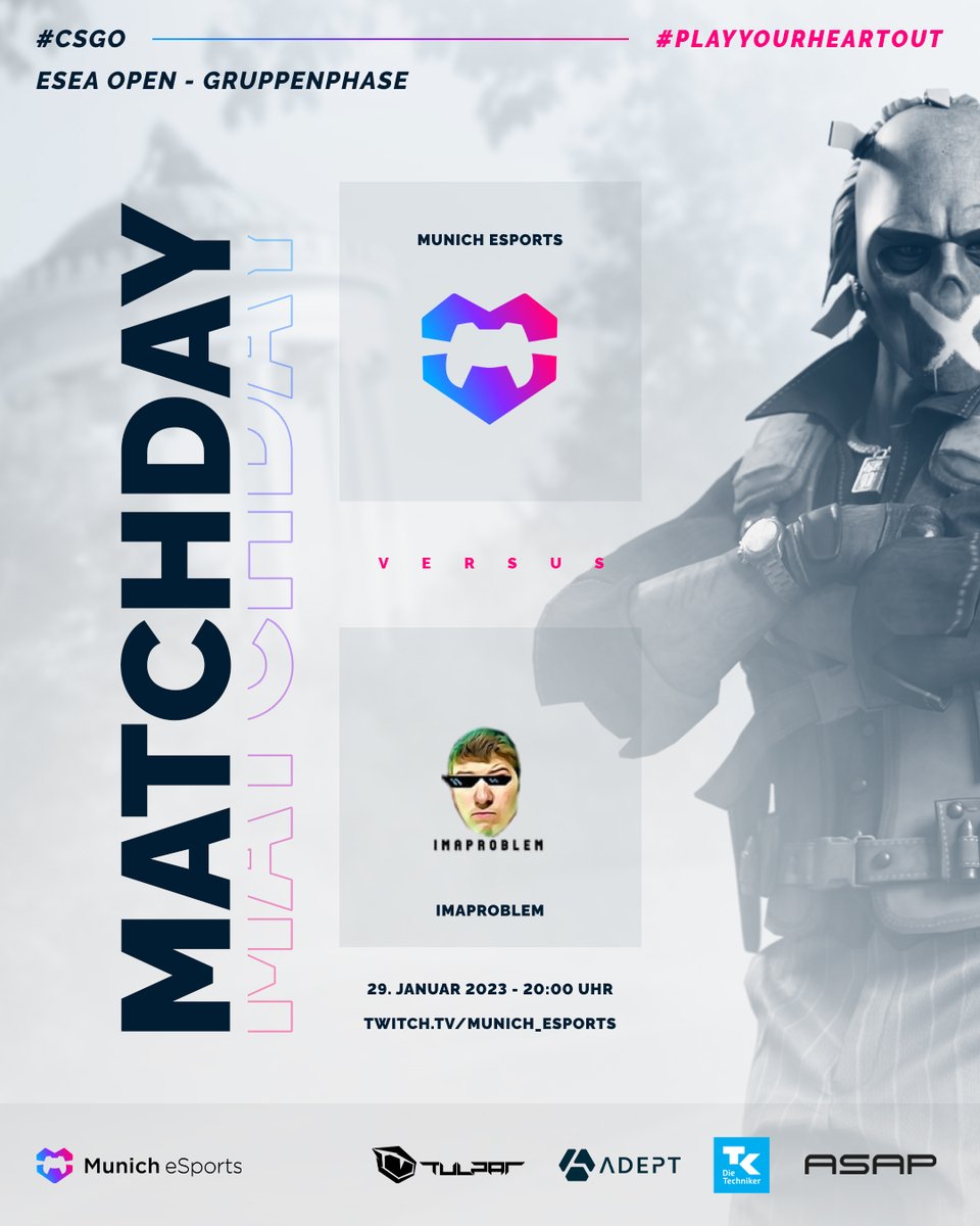munich_esports's tweet photo. 🤯ESEA Sonntag bei Munich eSports = Triple Trouble🤯
📆 heute, ab 19 Uhr
⚔ Munich eSports Academy vs. @ecknz1
⚔ Munich eSports vs. @IMAPROBLEMDK
⚔ Munich eSports Academy vs. #Twize
📺 https://t.co/RfskMOnfai
🎙 @Stormrak3r & @Quettler
#PlayYourHeartOut #csgo https://t.co/AEiEHlGlF4