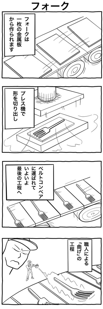 #4コマ漫画 
「フォーク」 