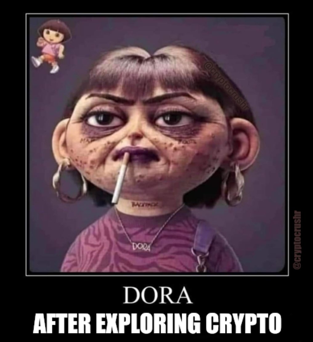 Dora after exploring #crypto 😆