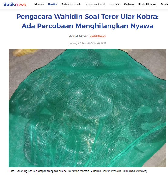 Kalo pengen hilangkan nyawa orang, kobranya dilepas atuh. Kalo masih dibungkus gini namanya hadiah.. 😄