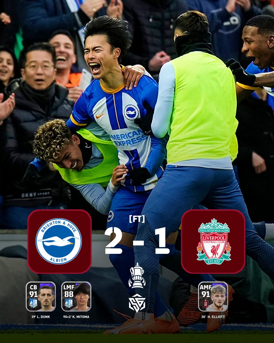 MITOMA AND BRIGHTON KNOCK LIVERPOOL OUT OF THE FA CUP 👋

#BHALIV | #FACup