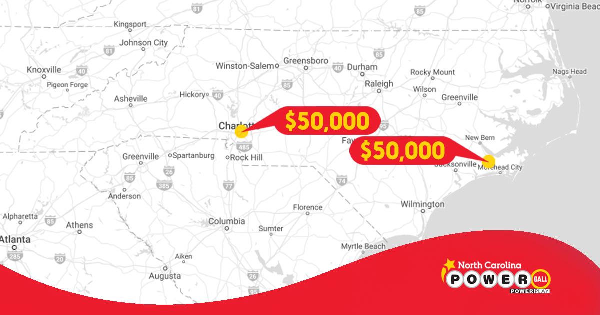 Two #NCLottery players scored $50,000 prizes in last night's #Powerball drawing! One lucky ticket was from Murphy USA on US Highway 70 West in #Havelock and the other was from @CircleKStores on Brookshire Blvd. in #Charlotte. Congrats to the winners! https://t.co/IvEbQfzP7a