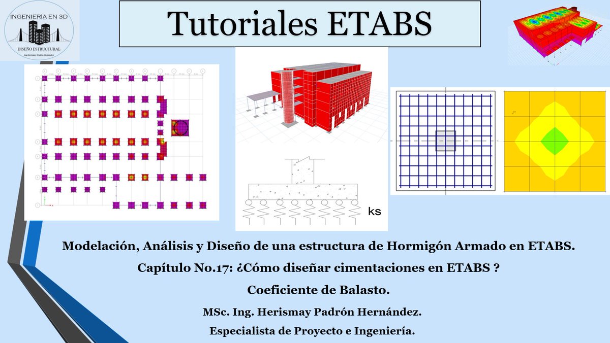 ingenieriaen3d's tweet photo. ¿Cómo diseñar cimentaciones en #ETABS?
¿Es posible simular el comportamiento del suelo en ETABS?
¿Que es el coeficiente de Balasto y para que es útil?
#construccion #buildingdesign #youtube #tutoriales #structuraldesigner #sap2000 #cimentaciones ⬇️ https://t.co/lCA6FfH3Hw