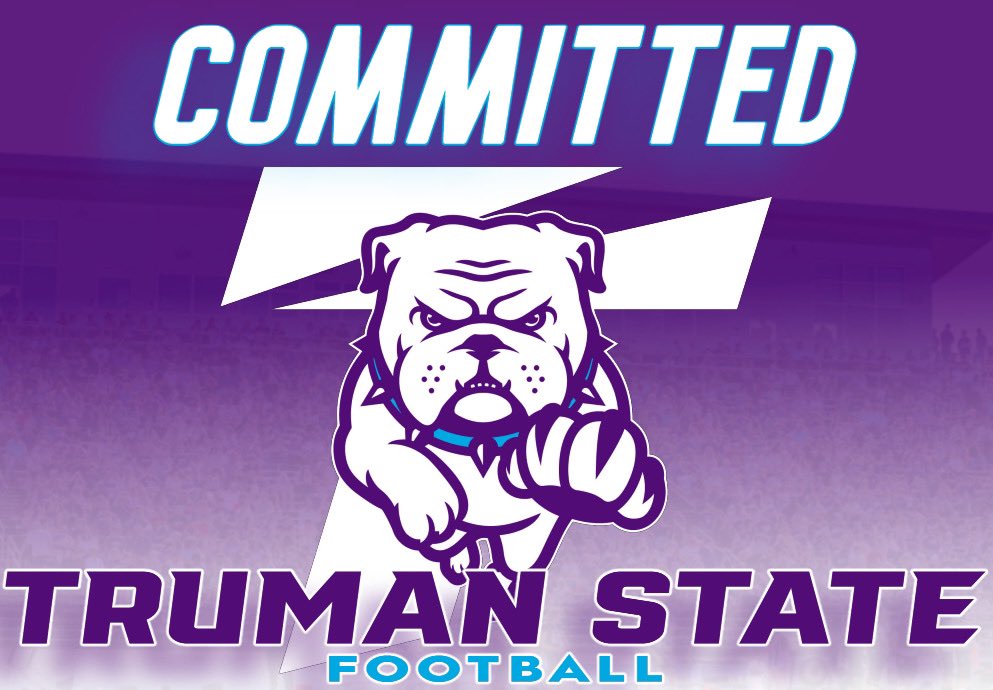 I’m extremely excited to announce my commitment to Truman State University. I want to thank my family for supporting me through my journey and <a href="/CoachConyers19/">Justin Conyers</a> along with all my other coaches for pushing me throughout high school. Go Dawgs! <a href="/coach_nez/">Gregg Nesbitt</a> <a href="/Truman_FB/">Truman State Football</a>