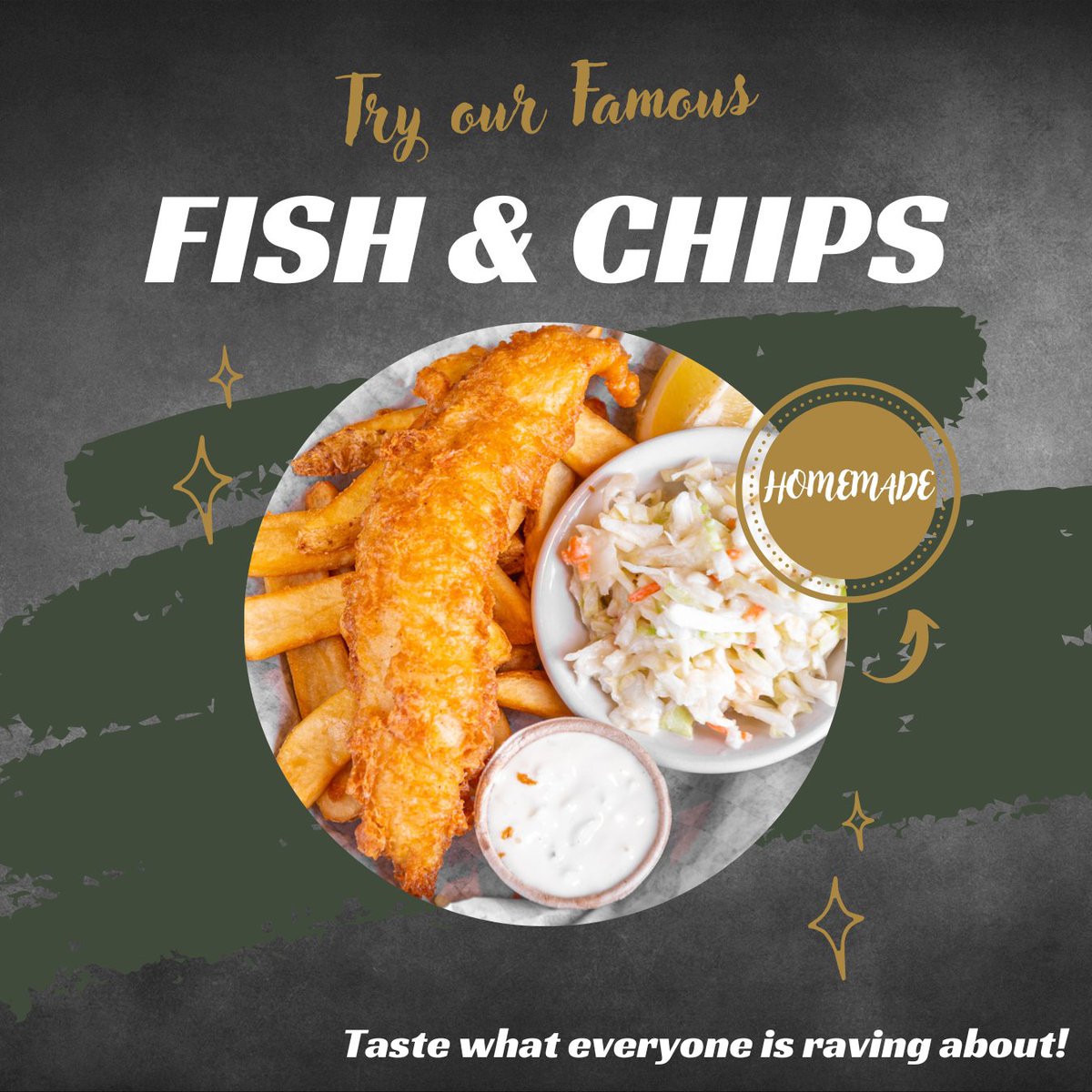 Get hooked on our famous Fish &amp; Chips - lightly battered and crispy!