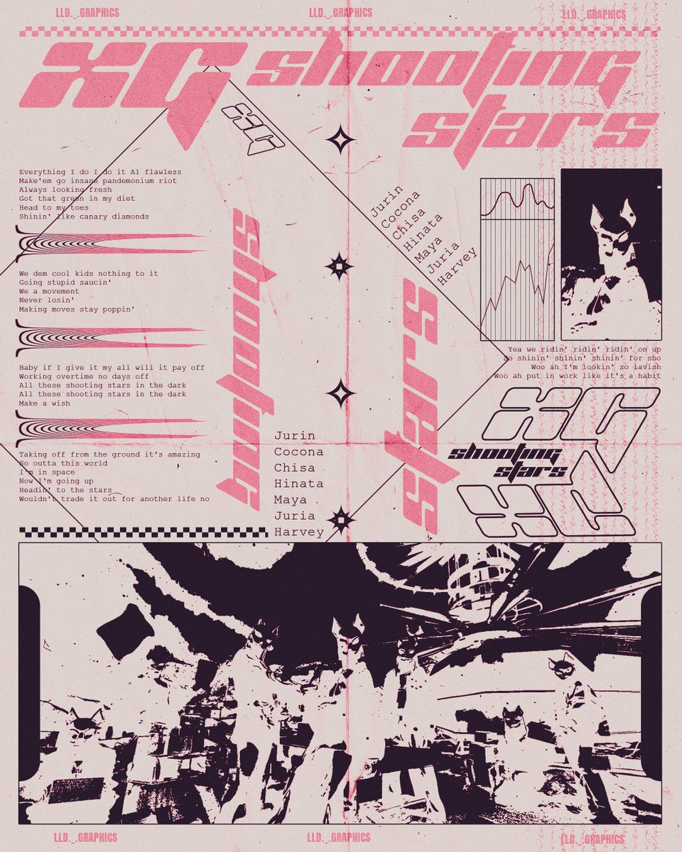 lld_graphics's tweet photo. XG - ‘SHOOTING STAR’ Poster
@XGOfficial_ 
x
x
x
x
x
#poster #posterdesign #designer #graphicdesign #graphicdesigner #typography #typographyposter #illustrator #photoshop #adobe #adobeillustrator #adobephotoshop #graphicart #music #musicposter #kpop #xg #shootingstar #y2k https://t.co/A3TY4Y1BLu