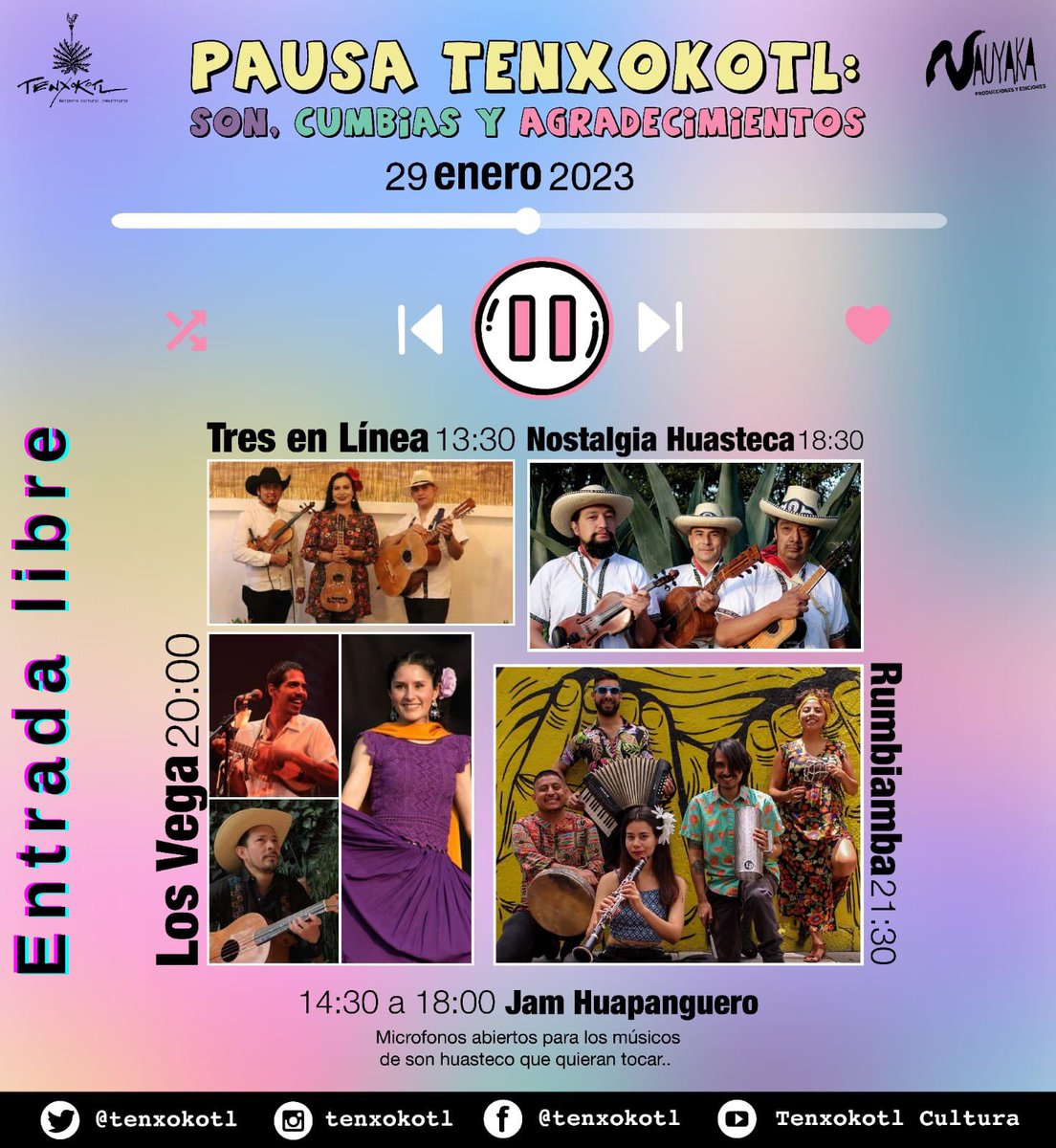 ¡Es hoy, es hoy! Porque el Tenxokotl no se crea, ni se destruye y su ciclo en Bucareli #69 está llegando a su fin.  ¡Acompáñenos a despedirlo! Cerramos con un súper fandango; los esperamos a las 13:30 h. en Bucareli 69, Col. Juárez. Gracias por apoyar este proyecto.