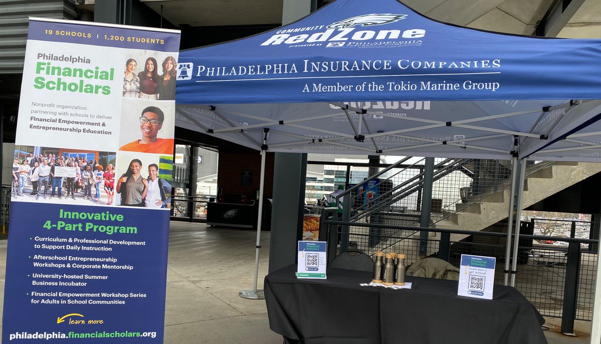 It’s game day, and Philadelphia Financial Scholars is at Lincoln Financial Field as part of the <a href="/EaglesComms/">Eagles Community</a> Community RedZone program. It is always a great day to promote financial literacy and to cheer our birds to a W! #FlyEaglesFly