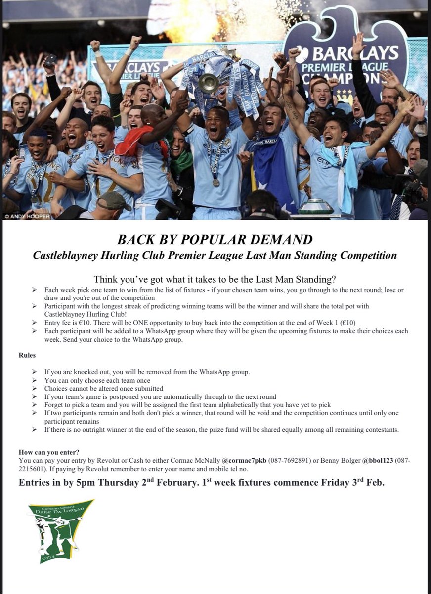 Back by popular demand!

Closing date Thursday 2nd Feb at 5pm 💚💛