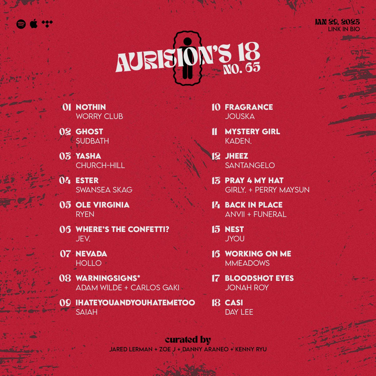 Aurisi0n's tweet photo. Our 65th installment of Aurision's 18 is now live &amp; updated! As always, our team brings you another 18 of our favorite new songs that we felt you needed to hear!
•
Hit the link in our bio to listen to this weeks lineup + follow to stay updated each week! https://t.co/bF2T68b709