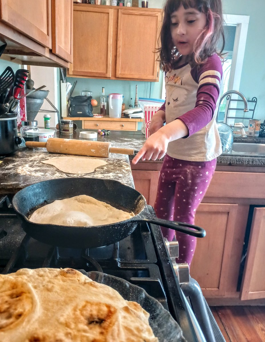 We've made a mess but we've had fun. She's going to make a great chef. #grandkids #cooking #naanbread